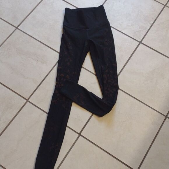 Lululemon Mapped Out High Rise Tight Black Brick Orange patterned leggings 2 - Picture 2 of 13